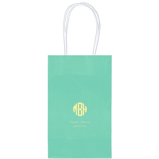 Rounded Monogram with Text Medium Twisted Handled Bags